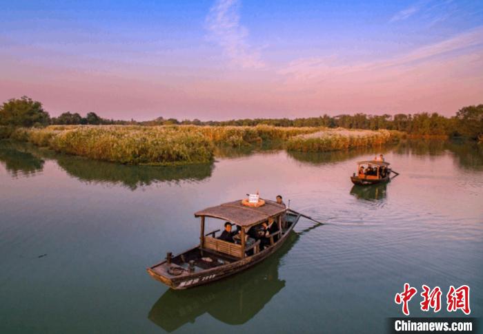 图为西溪湿地网红“摇摇锅”(西溪摇橹船上吃火锅) 西湖西溪景区供图 摄