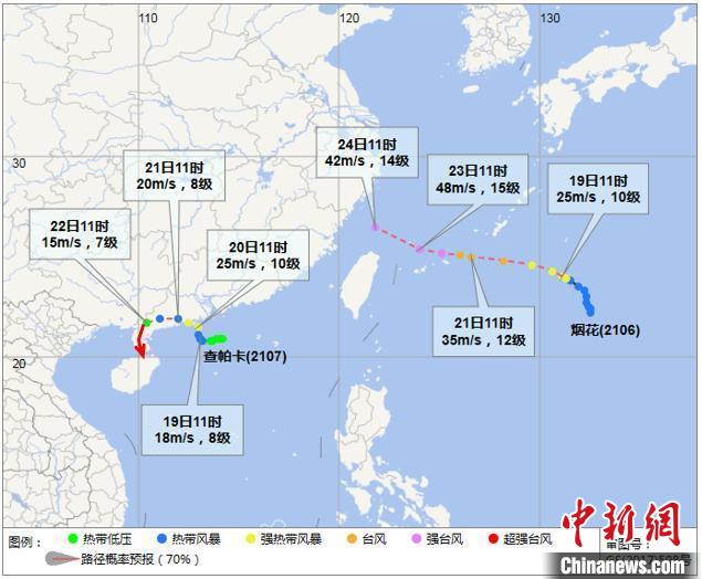 台风“查帕卡”将长时间在粤西近海徘徊 后期南落影响海南岛