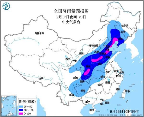 中秋节假期大范围强降雨来袭