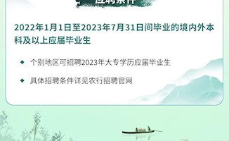 中国农业银行安徽省分行2023年度校园招聘