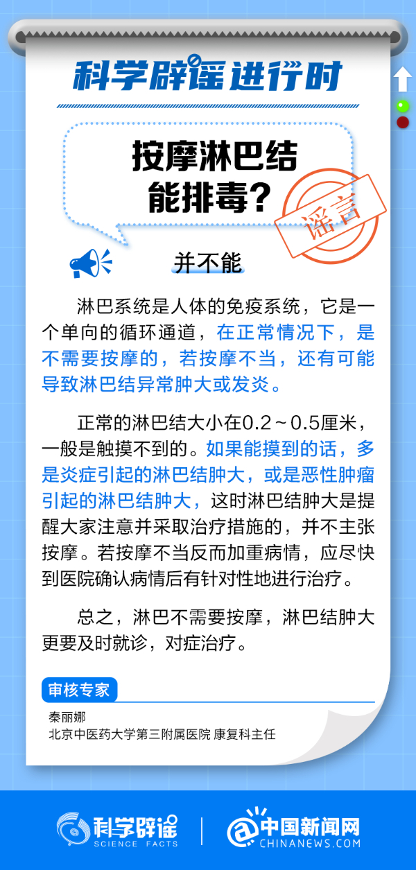 按摩淋巴结能排毒？不能！