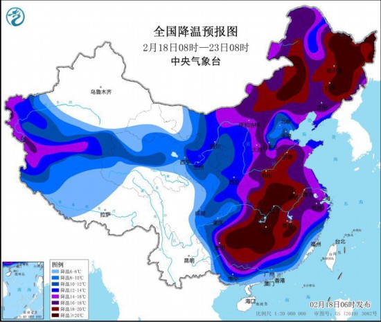 寒潮将影响我国大部地区 中东部地区将有大范围雨雪冰冻天气